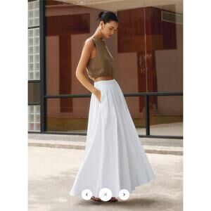 Commense Linen Pleated Maxi Skirt Sz M